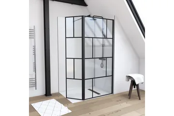 Sörby Duschvägg 130x195 cm - Svart - Hus & renovering - Kök & bad - Badrum - Duschar - Duschväggar