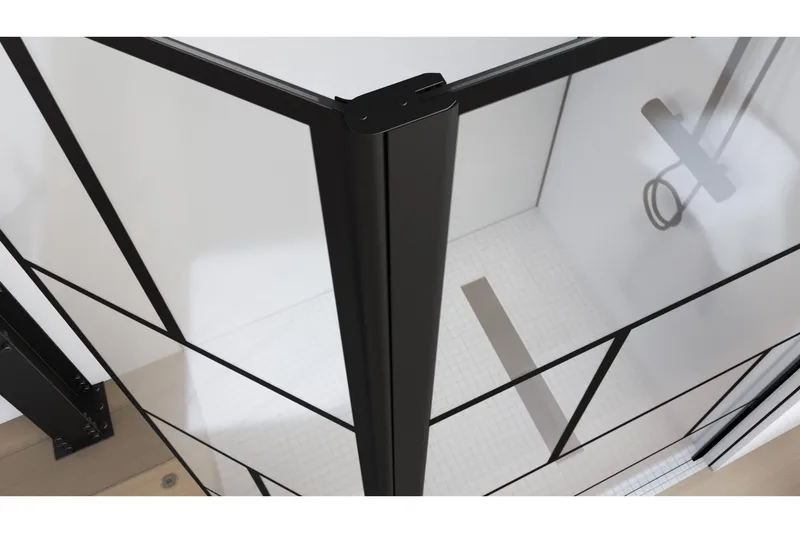 Sörby Duschvägg 130x195 cm - Svart - Hus & renovering - Kök & bad - Badrum - Duschar - Duschväggar