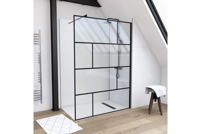 Sörby Duschvägg 140x195 cm - Svart - Hus & renovering - Kök & bad - Badrum - Duschar