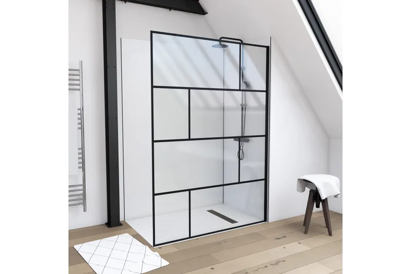 Sörby Duschvägg 140x195 cm, Svart