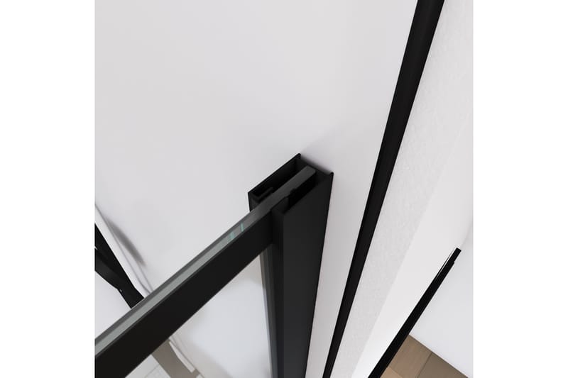Sörby Duschvägg 140x195 cm - Svart - Hus & renovering - Kök & bad - Badrum - Duschar - Duschväggar