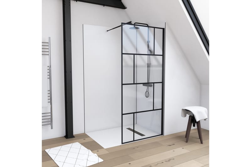 Sörby Duschvägg 90x195 cm - Svart - Hus & renovering - Kök & bad - Badrum - Duschar - Duschväggar