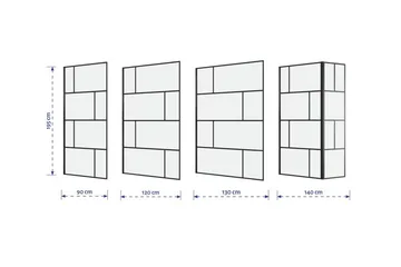 Sörby Duschvägg 90x195 cm - Svart - Hus & renovering - Kök & bad - Badrum - Duschar - Duschväggar