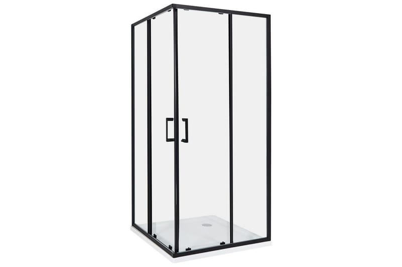 Duschväggar Tela Transparent/svart, 90x90x185 cm, Transparent/svart, 90x90x185 cm