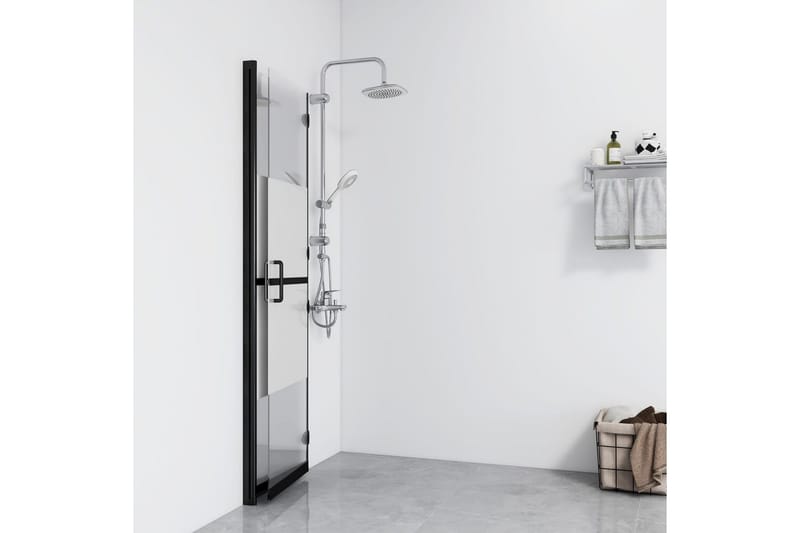 Vikbar duschvägg med halvfrostat ESG-glas 120x190 cm - Transparent - Hus & renovering - Kök & bad - Badrum - Duschar