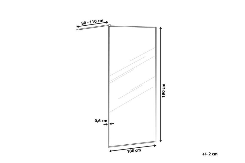 Waspam Duschskärm 100x190 cm - Härdat Glas/Svart - Hus & renovering - Kök & bad - Badrum - Duschar