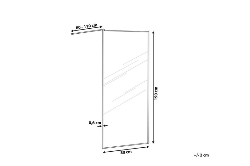 Waspam Duschskärm 80x190 cm - Härdat Glas/Svart - Hus & renovering - Kök & bad - Badrum - Duschar
