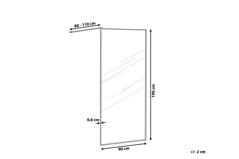 Waspam Duschskärm 90x190 cm - Härdat Glas/Svart - Hus & renovering - Kök & bad - Badrum - Duschar