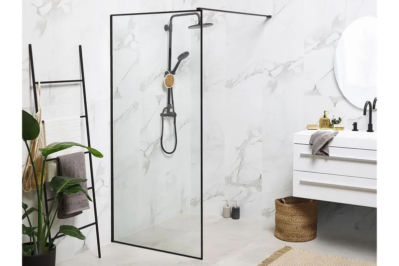 Waspam Duschskärm 90x190 cm - Härdat Glas/Svart - Hus & renovering - Kök & bad - Badrum - Duschar - Duschväggar