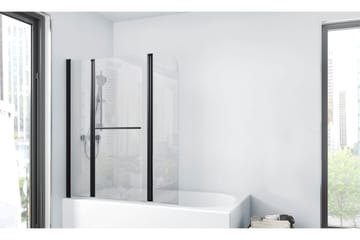 Dusserud Duschvägg 125x140 cm - Svart - Hus & renovering - Kök & bad - Badrum - Duschar - Duschväggar