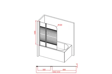 Knutby Duschvägg 100x140 cm - Svart - Hus & renovering - Kök & bad - Badrum - Duschar - Duschväggar