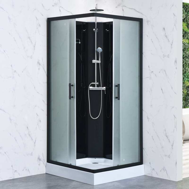 Komplett duschkabin 90x90cm | Regndusch | Svart - Hus & renovering - Kök & bad - Badrum - Duschar