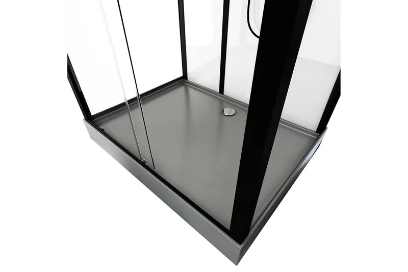 Styrsvik Duschkabin 90x115 cm - Svart/Grå - Hus & renovering - Kök & bad - Badrum - Duschar