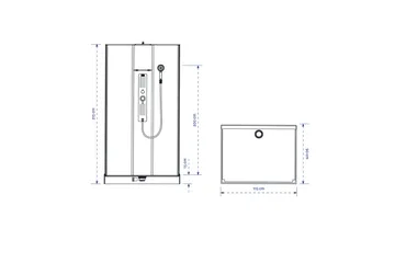Styrsvik Duschkabin 90x115 cm - Svart/Grå - Hus & renovering - Kök & bad - Badrum - Duschar