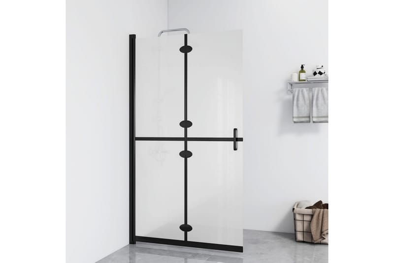 Vikbar duschvägg med frostat ESG-glas 120x190 cm - Transparent - Hus & renovering - Kök & bad - Badrum - Duschar