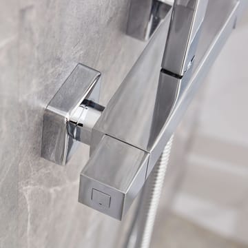 Dusch med fyrkantigt huvud, 79-119cm hög, Silver - Hus & renovering - Kök & bad - Badrum - Duscharmatur & dusch tillbehör
