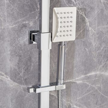 Dusch med fyrkantigt huvud, 79-119cm hög, Silver - Hus & renovering - Kök & bad - Badrum - Duscharmatur & dusch tillbehör