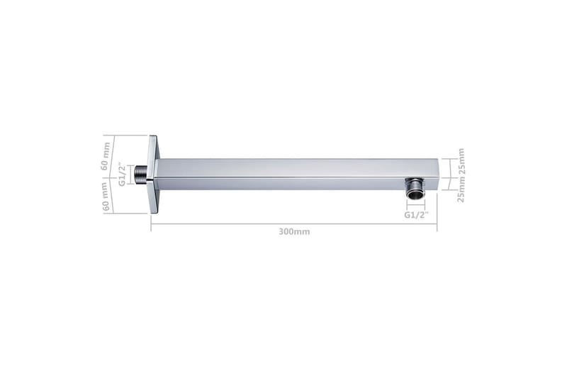 Duscharm fyrkantig rostfritt stål 201 silver 30 cm - Silver - Hus & renovering - Kök & bad - Badrum - Duscharmatur & dusch tillbehör