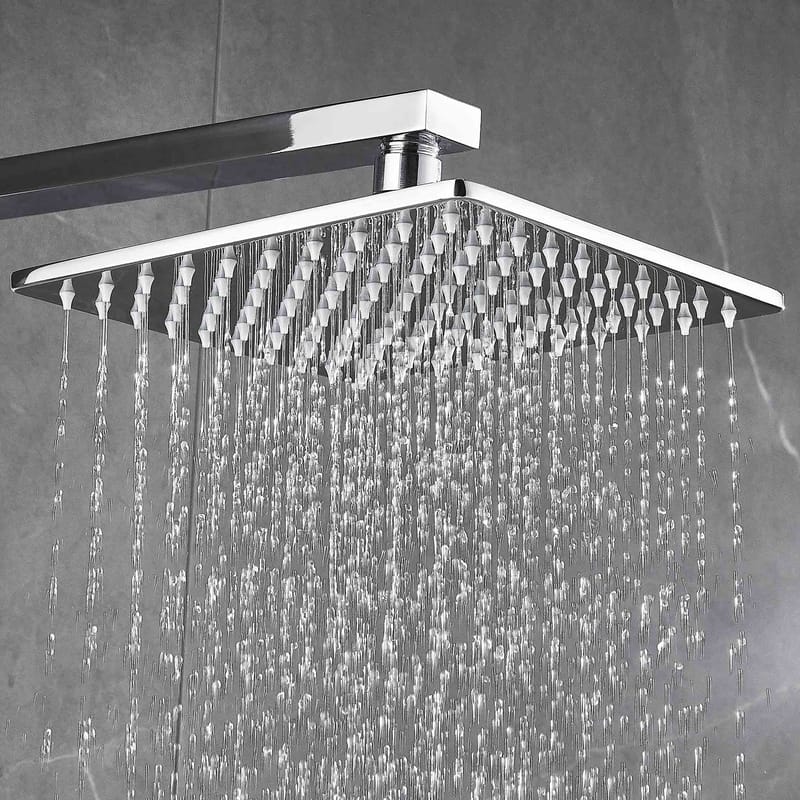 Duschpanel - silver med fyrkantig dusch - Hus & renovering - Kök & bad - Badrum - Duscharmatur & dusch tillbehör