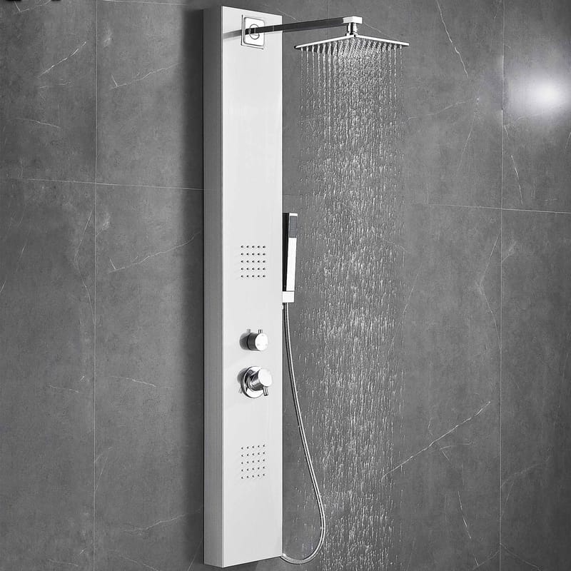 Duschpanel - silver med fyrkantig dusch, undefined