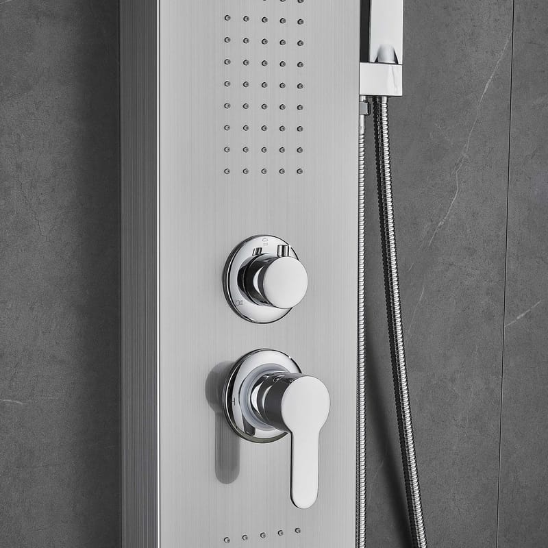 Duschpanel - silver med rundad form - Hus & renovering - Kök & bad - Badrum - Duscharmatur & dusch tillbehör