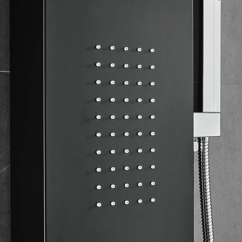 Duschpanel - svart med fyrkantig topp - Hus & renovering - Kök & bad - Badrum - Duscharmatur & dusch tillbehör