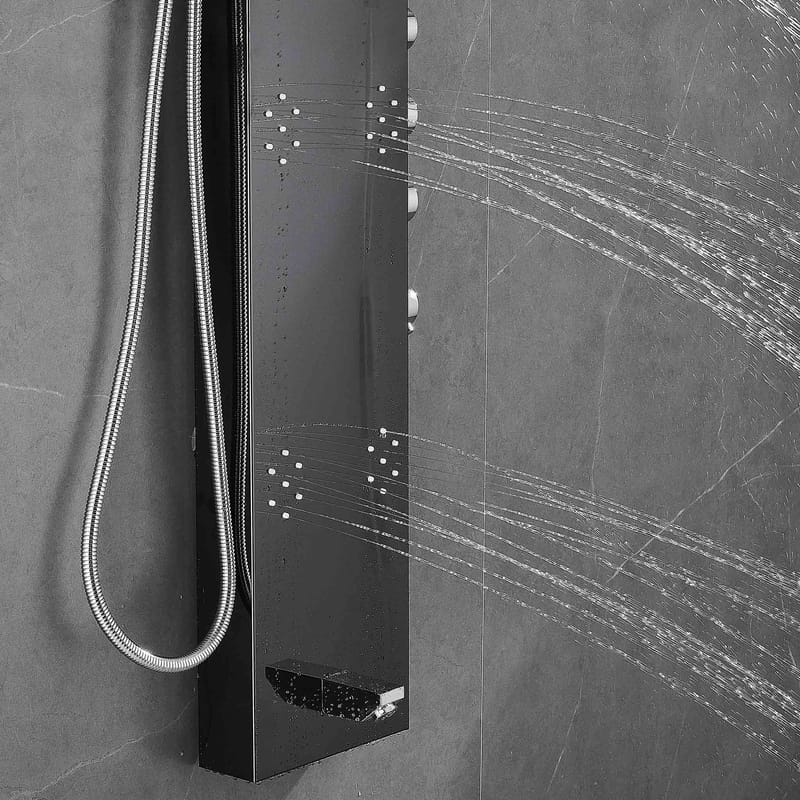 Duschpanel - Svart med rundad form - Hus & renovering - Kök & bad - Badrum - Duscharmatur & dusch tillbehör