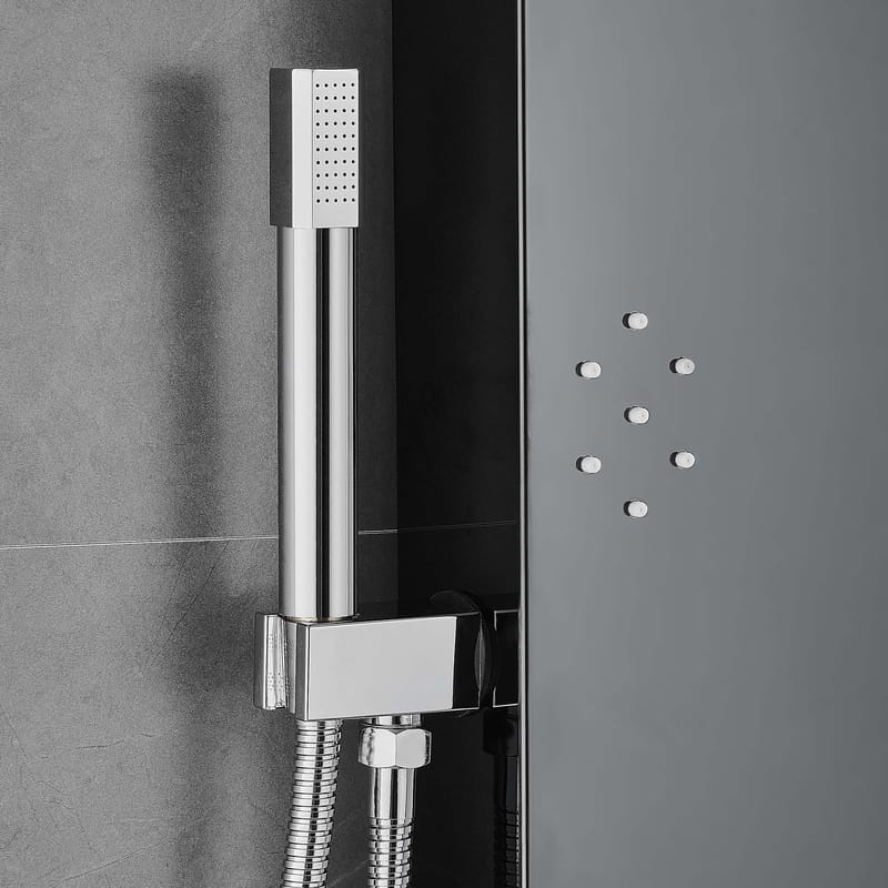 Duschpanel - Svart med rundad form - Hus & renovering - Kök & bad - Badrum - Duscharmatur & dusch tillbehör