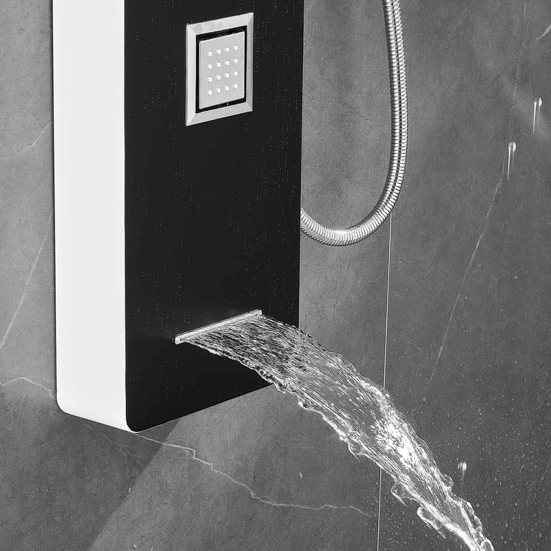 Duschpanel - Svart silver fyrkant & fyrkantig topp - Hus & renovering - Kök & bad - Badrum - Duscharmatur & dusch tillbehör