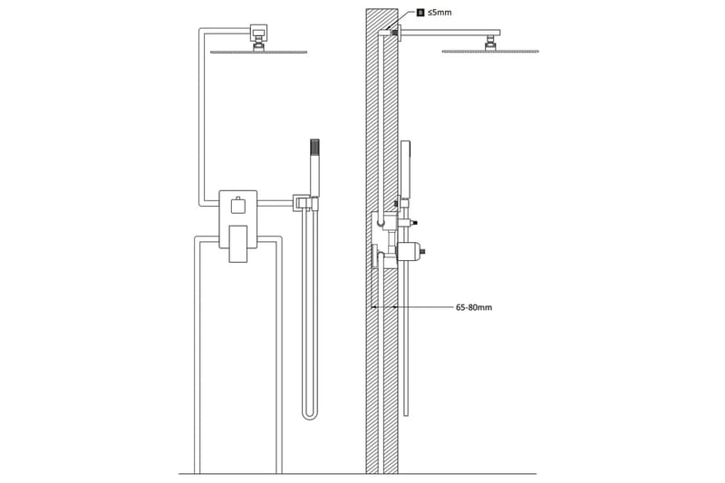 Duschsystem rostfritt stål 201 guld - Hus & renovering - Kök & bad - Badrum - Duscharmatur & dusch tillbehör