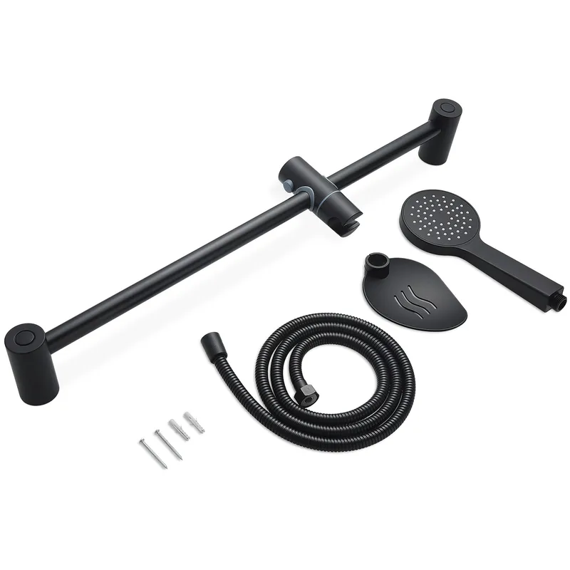 Duschset med handdusch | Höj- och sänkbar | Svart - Hus & renovering - Kök & bad - Badrum - Duscharmatur & dusch tillbehör