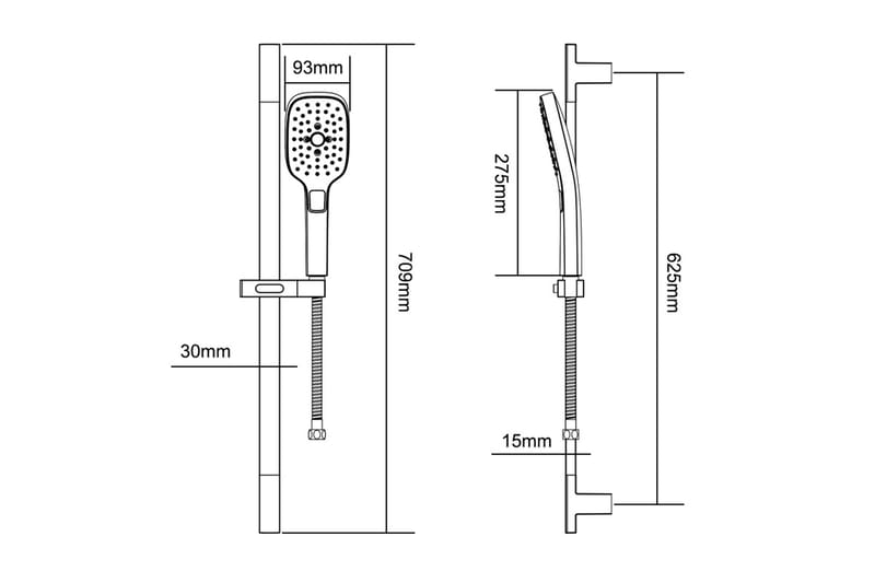 Svaningen Duschset 70 cm - Krom - Hus & renovering - Kök & bad - Badrum - Duscharmatur & dusch tillbehör