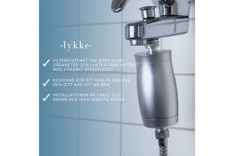 Lykke Duschfilter - Silver - Hus & renovering - Kök & bad - Badrum - Duscharmatur & dusch tillbehör