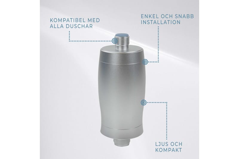 Lykke Duschfilter - Silver - Hus & renovering - Kök & bad - Badrum - Duscharmatur & dusch tillbehör