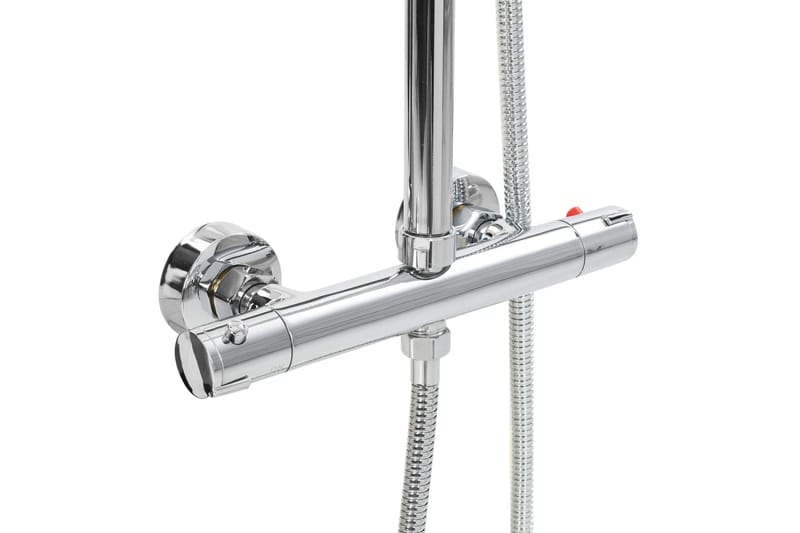 Dusch med handdusch och termostat rostfritt stål - Silver - Takdusch