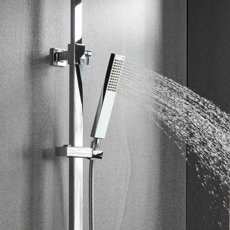 Takdusch i silver med fyrkantigt huvud - Hus & renovering - Kök & bad - Badrum - Duscharmatur & dusch tillbehör