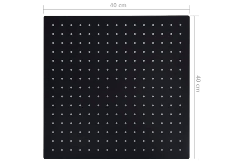 Regnduschhuvud rostfritt stål 40x40 cm fyrkantigt svart - Hus & renovering - Kök & bad - Badrum - Duscharmatur & dusch tillbehör