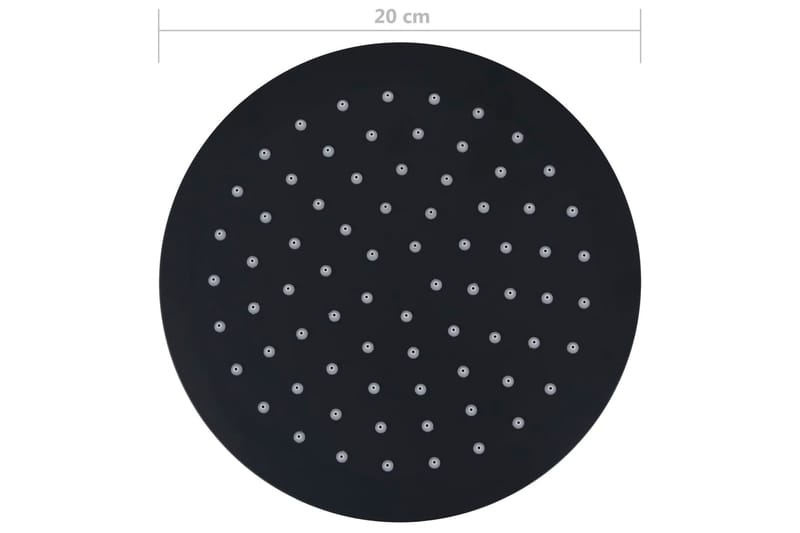 Takduschhuvud i rostfritt stål 20 cm rund svart - Svart - Hus & renovering - Kök & bad - Badrum - Duscharmatur & dusch tillbehör