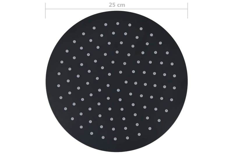Takduschhuvud i rostfritt stål 25 cm rund svart - Svart - Hus & renovering - Kök & bad - Badrum - Duscharmatur & dusch tillbehör