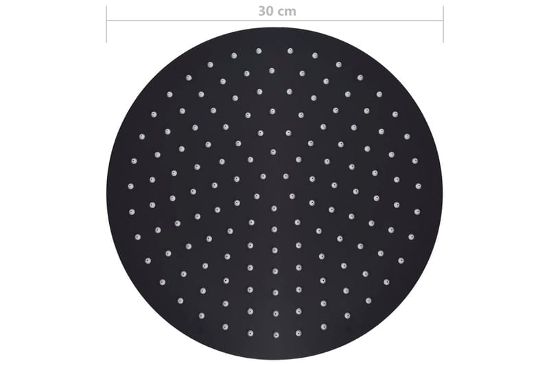 Takduschhuvud i rostfritt stål 30 cm rund svart - Svart - Hus & renovering - Kök & bad - Badrum - Duscharmatur & dusch tillbehör
