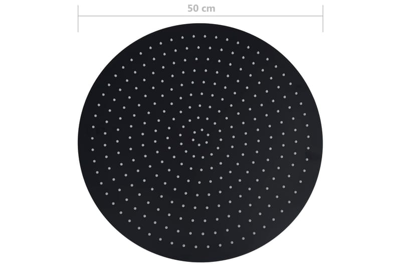 Takduschhuvud i rostfritt stål 50 cm rund svart - Svart - Hus & renovering - Kök & bad - Badrum - Duscharmatur & dusch tillbehör
