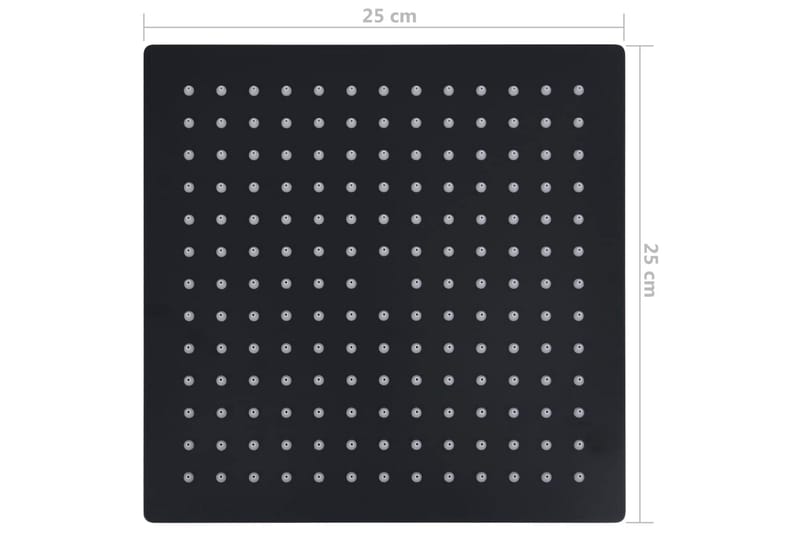 Takduschhuvud rostfritt stål 25x25 cm fyrkantigt svart - Svart - Hus & renovering - Kök & bad - Badrum - Duscharmatur & dusch tillbehör