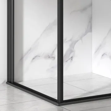 Duschhörna 90x90cm | Aluminium & säkerhetsglas | Svart ram - Hus & renovering - Kök & bad - Badrum - Duschar