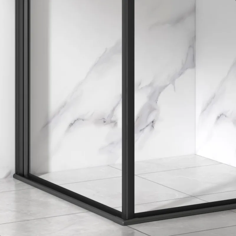 Duschhörna 90x90cm | Aluminium & säkerhetsglas | Svart ram - Hus & renovering - Kök & bad - Badrum - Duschar