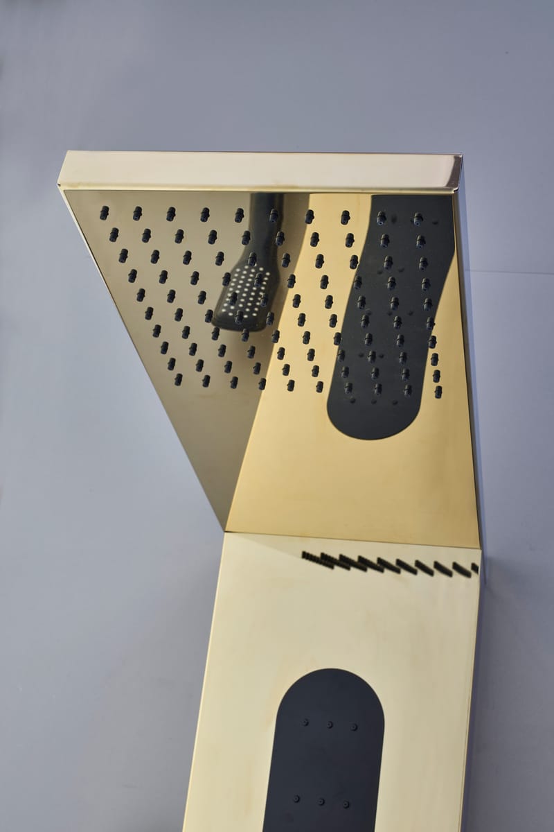 Duschpanel i spegel guld och svart rostfritt stål | Zeri - Hus & renovering - Kök & bad - Badrum - Duscharmatur & dusch tillbehör