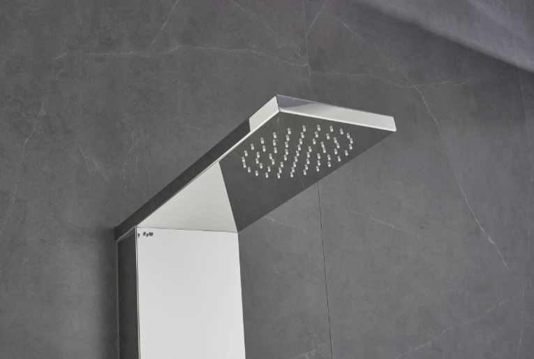 Duschpanel i svart och spegelblank rostfritt stål | Amanda - Hus & renovering - Kök & bad - Badrum - Duscharmatur & dusch tillbehör