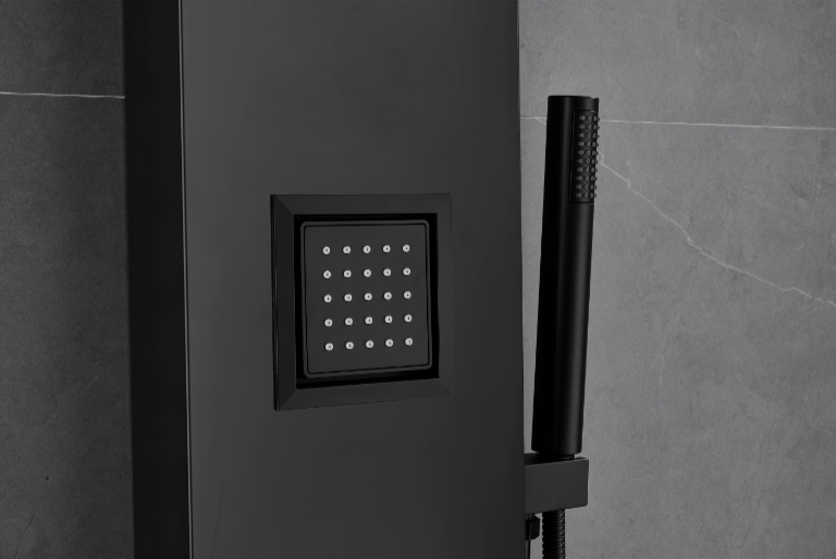 Duschpanel i svart rostfritt stål | Luna - Hus & renovering - Kök & bad - Badrum - Duscharmatur & dusch tillbehör