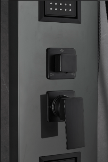 Duschpanel i svart rostfritt stål | Luna - Hus & renovering - Kök & bad - Badrum - Duscharmatur & dusch tillbehör