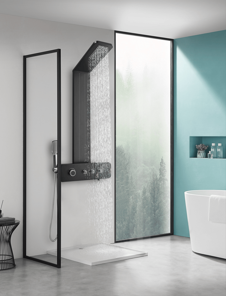 Duschpanel i svart rostfritt stål | Sylvana, undefined