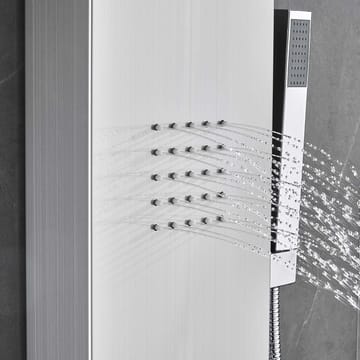 Duschpanel - silver med fyrkantig dusch - Hus & renovering - Kök & bad - Badrum - Duscharmatur & dusch tillbehör